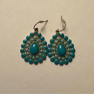 Stella and Dot turquoise teardrop earrings